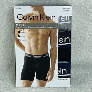 Calvin Klein Mens XL Microfiber Wicking Boxer Briefs Sealed Box of 3 NIB NWT